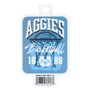 U-State Aggies Basketball 1888 Sticker - 4 In.
